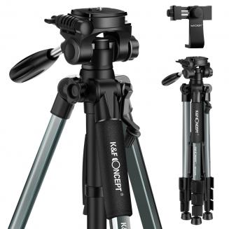K&F Concept TM2324L 56inch Compact Tripod with Pan Ball Head Gray