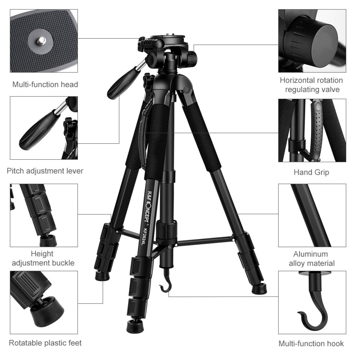 FTF GEAR Compact Aluminum DSLR Camera Tripod and Monopod, Loads up to 20 lbs