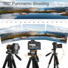 TM2624Lグレーポータブルコンパクト三脚70インチビデオカメラ携帯電話3ウェイスイベルパンチルトヘッド