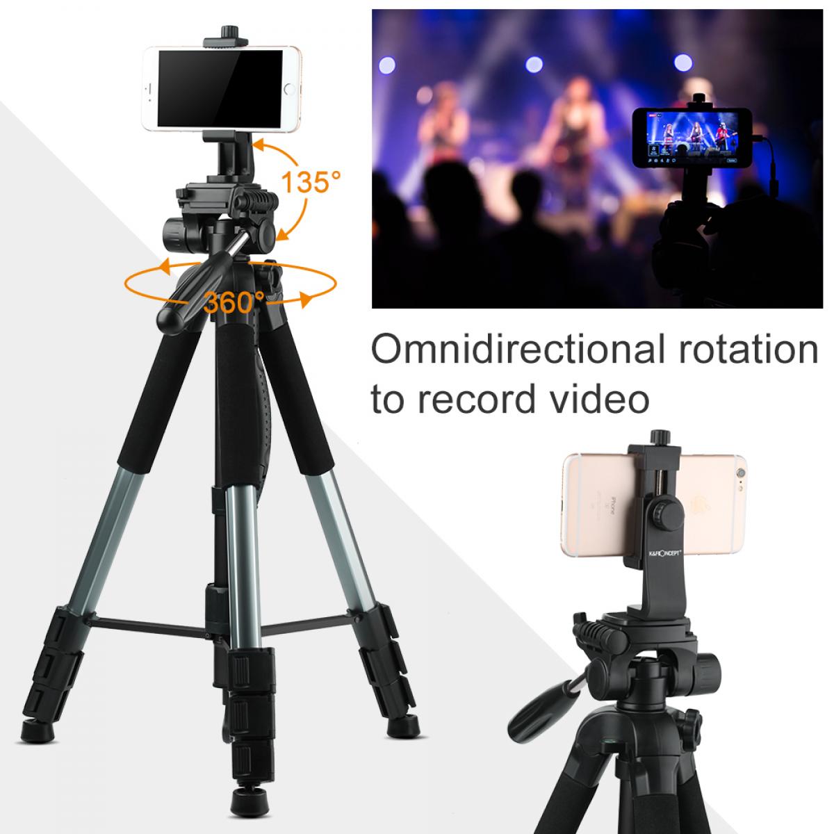 TM2624L Cinza Portátil Tripé Compacto de 70inch Câmera de Vídeo Celular 3-Way Giratória Pan Tilt Cabeça