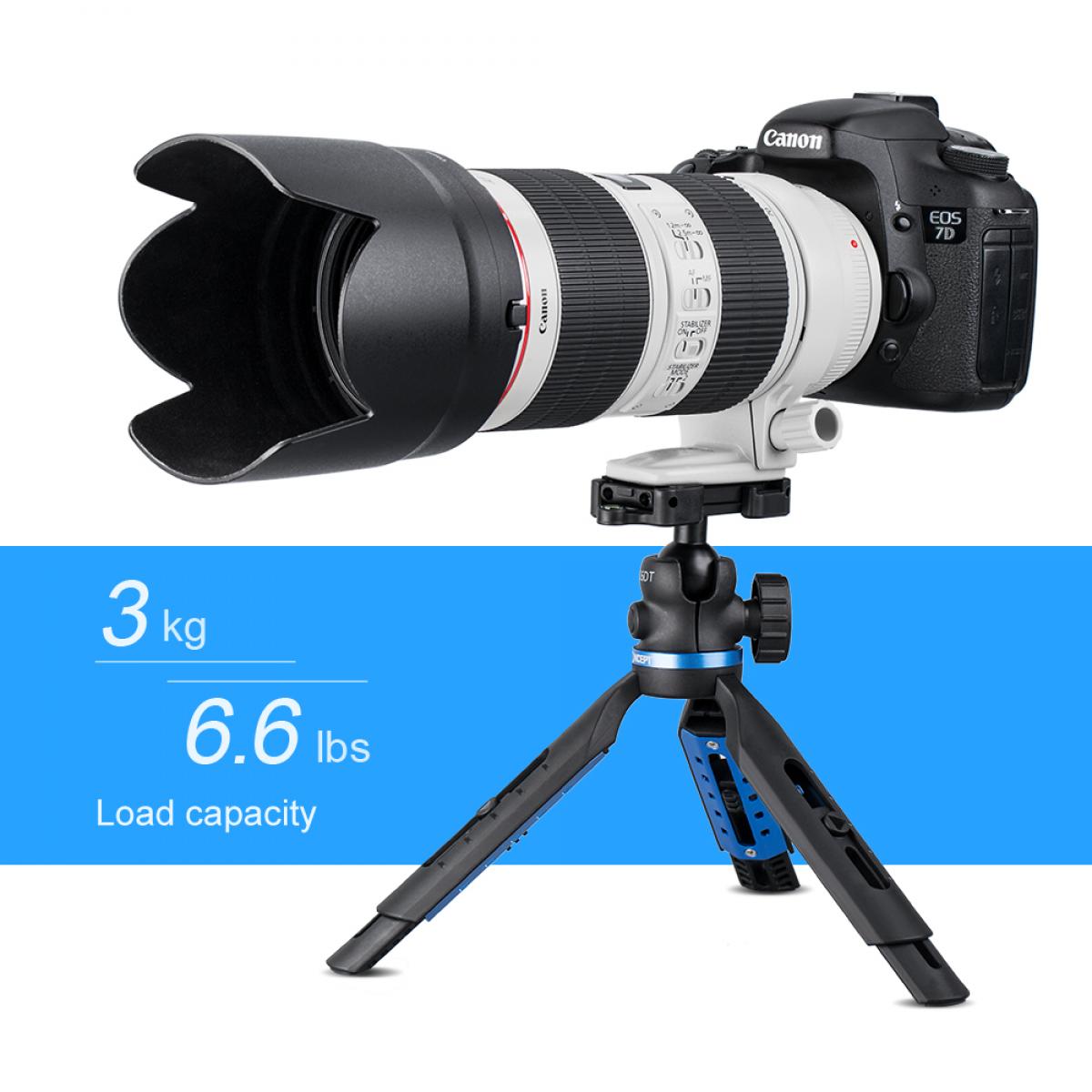 Mini Tripod Cell Phone Clip Holder, Compatible with Phone, Smartphones, Gopro, Webcams, Compact Cameras DSLRs