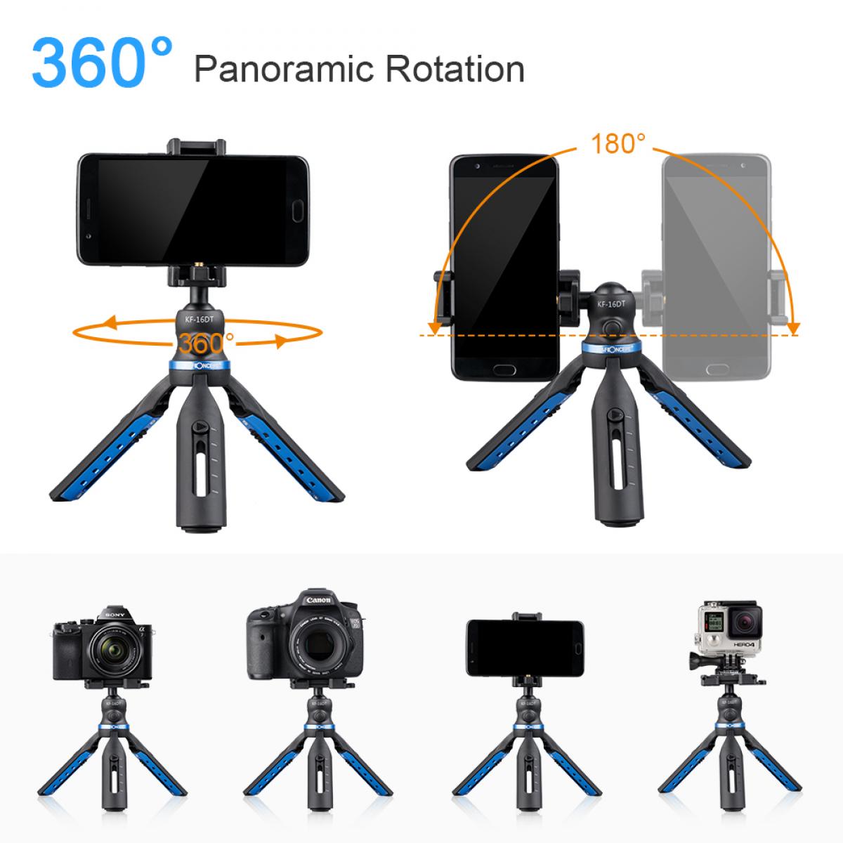 Mini Tripod Cell Phone Clip Holder, Compatible with Phone, Smartphones, Gopro, Webcams, Compact Cameras DSLRs