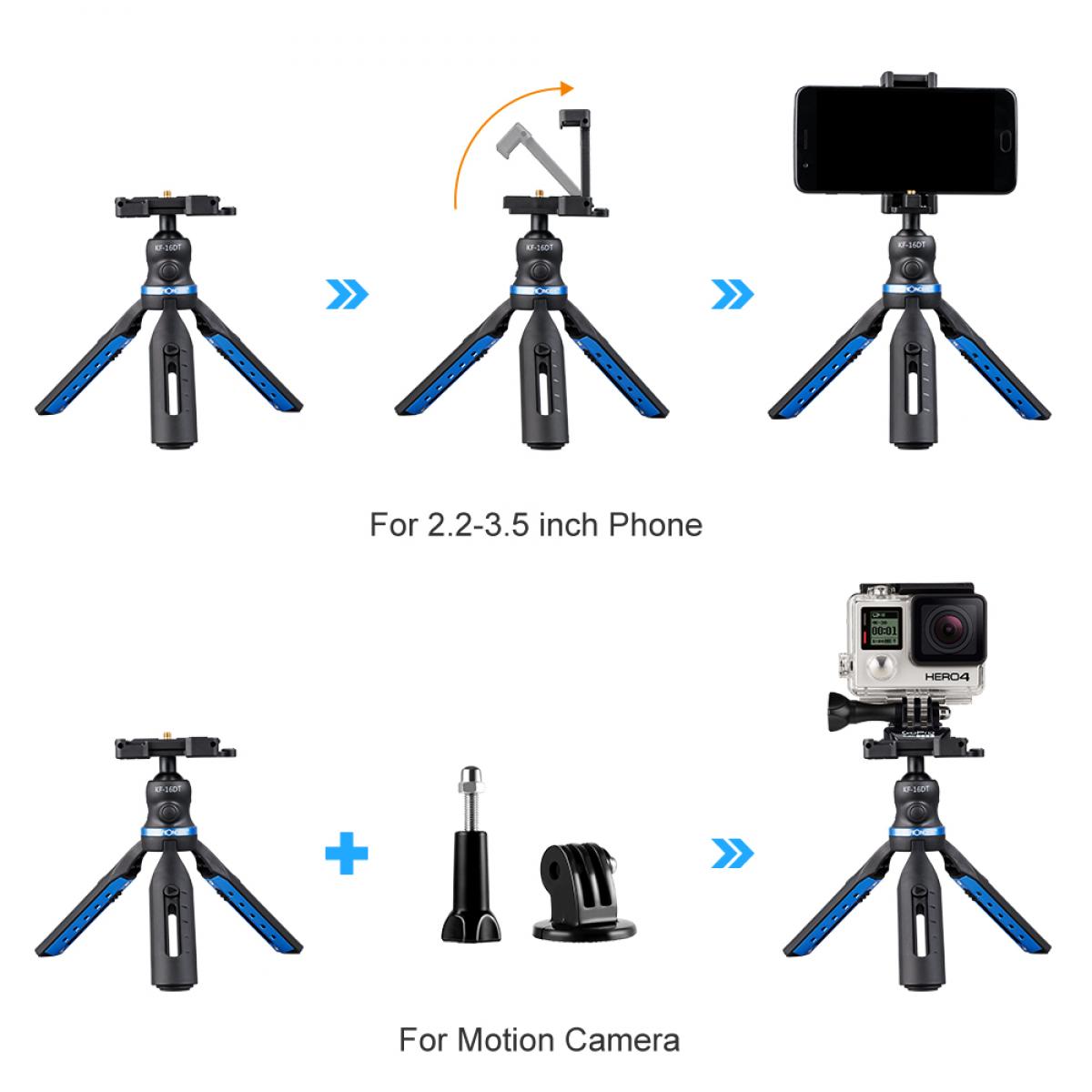 Mini Tripod Cell Phone Clip Holder, Compatible with Phone, Smartphones, Gopro, Webcams, Compact Cameras DSLRs