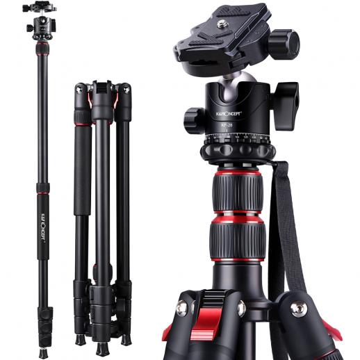 K&F Concept 78 inch Camera Tripod for DSLR Compact Aluminum Tripod with 360 Degree Ball Head and 8kgs Load for Travel and Work