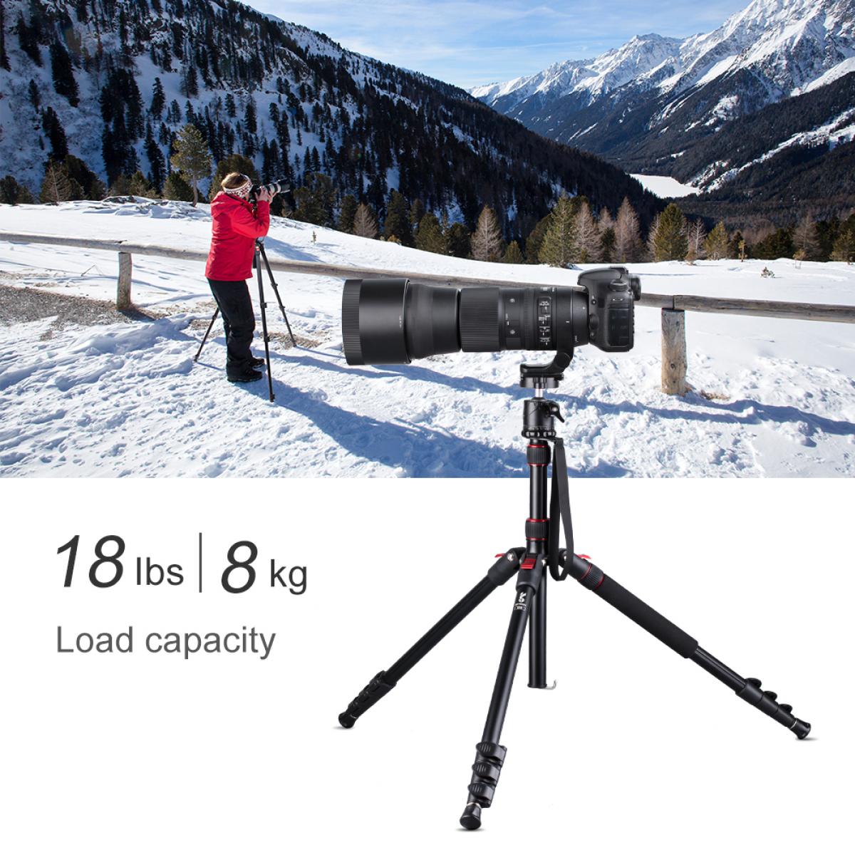 78 inch Camera Tripod for DSLR Compact Aluminum Tripod with 360 Degree Ball Head and 8kgs Load for Travel and Work