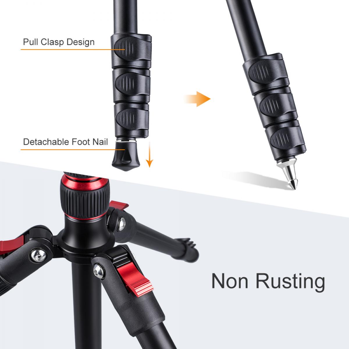 78 inch Camera Tripod for DSLR Compact Aluminum Tripod with 360 Degree Ball Head and 8kgs Load for Travel and Work