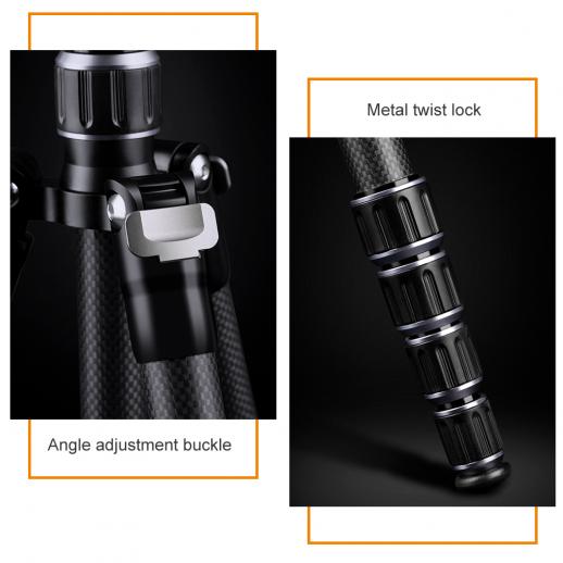 K&F Concept B210 Travel Tripod Light Carbon Fiber with 2 sections 