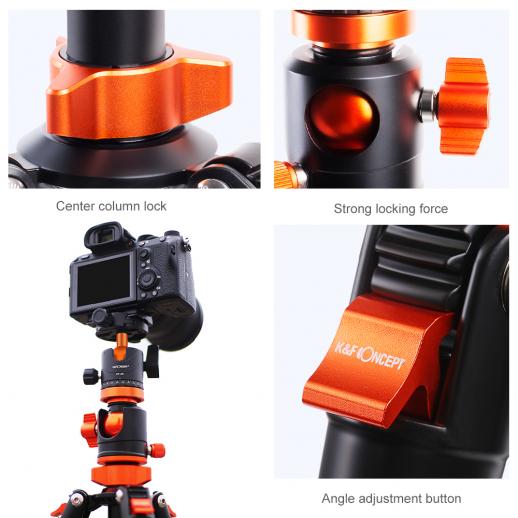 K&F Concept 67”/170cm カメラ三脚 デジタル一眼レフに最適な三脚 