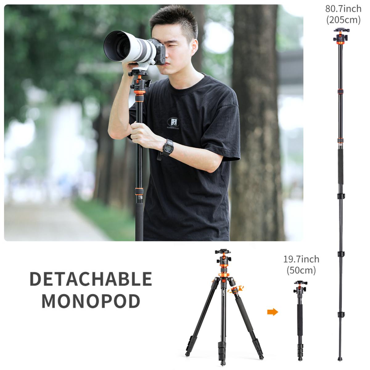 FTF GEAR Compact Aluminum DSLR Camera Tripod and Monopod, Loads up to 20 lbs