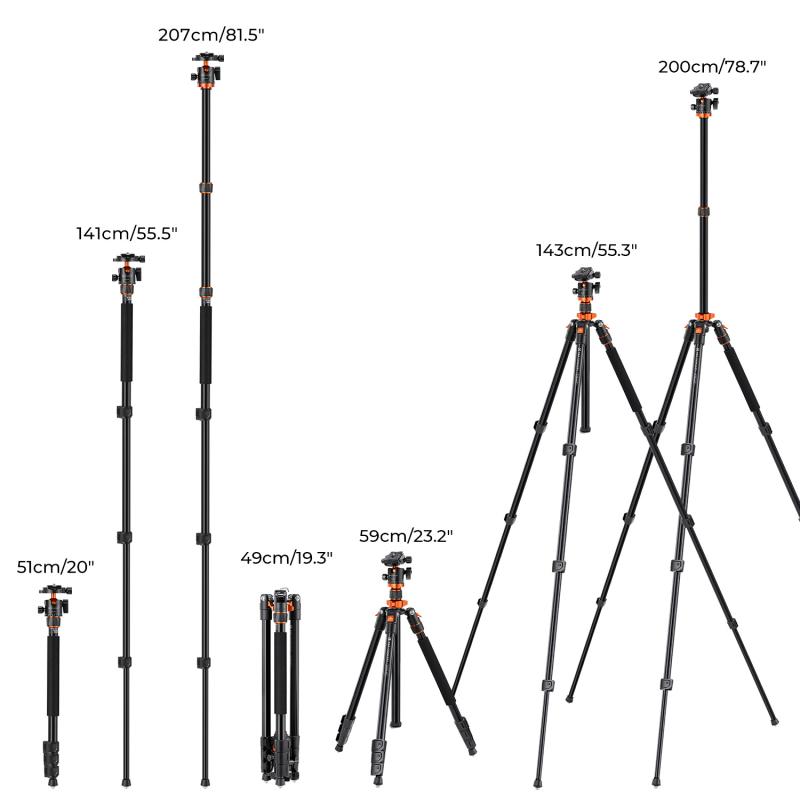Monopod: Single-legged camera support for stability and mobility.