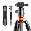 65”/1.64m Carbon Fiber Tripod Professional Camera Tripod 10kg/22lbs Load for DSLR SLR Detachable Monopod D284C2+BH-28 (SA284C1)