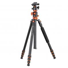 Camera Tripod Professional Center Axis Horizontal Tripods 76"/190cm 22lbs/10kg Load Capacity with Detachable Monopod & Panoramic Ball Head T254A4+BH-28L(SA254T3)