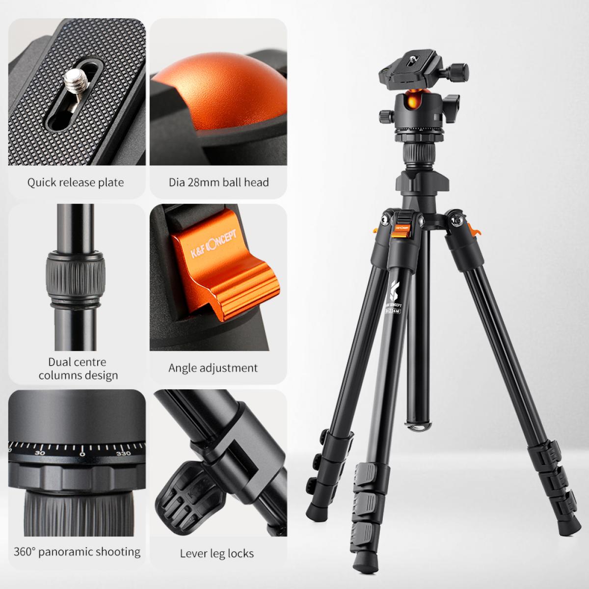 thumbnail image 2 of K&F Concept 72-Inch Camera Tripod With Bluetooth Remote – For DSLR, Canon, Sony – Magnesium Alloy KF-TM2324 2 of 4