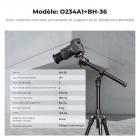 195 cm (77") Trépied Appareil Photo en Aluminium, Léger et Portable avec Clip de Téléphone et Colonne Horizontale, Trépied Caméra de Macrophotographie｜Dimension pliée: 39 cm