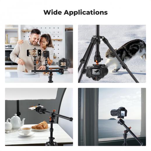 DSLR Camera Tripods Aluminum Travel With Transverse Center Column