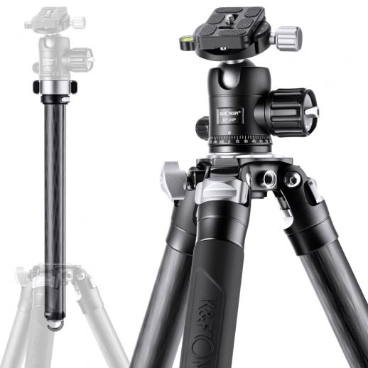 67”/1.7m Carbon Fiber Camera Tripod 20kg/44lbs Load 32mm Leg Tube  Heavy Duty Professional Camera Tripod, X324C4+BH-35 (EP324C)
