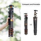 K&F Concept 62 inch Carbon Fiber Camera Tripod,Portable Compact Tripods with Detachable Monopod,360° Metal Ball Head 15KG/33lbs Load Capacity with Quick Release Plate for Travel and Work A255C2+BH-36L Air Pro Series