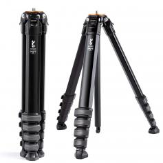 Compact Travel Tripod Aluminium Alloy Camera Tripod 15kg/33.07lbs Load 70"/177cm Max Height Portable & Flexible for Travel and Work (ball head not included) SP4022M2
