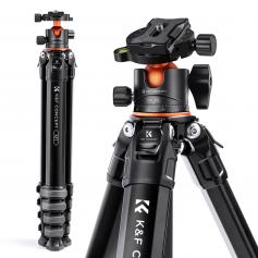 Compact Travel Tripod Aluminium Alloy Camera Tripod 15kg/33.07lbs Load 70"/177cm Max Height Portable & Flexible for Travel and Work M1+BH-35L (old model SP4022M3)