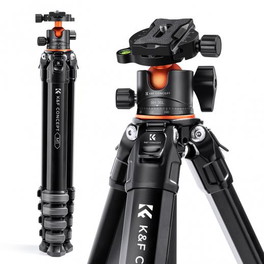SP4022M3 Compact Travel Tripod Aluminium Camera Tripod 15kg/33.07lbs Load 70"/177cm Max Height for Travel and Work M1+BH-35L Upgrade