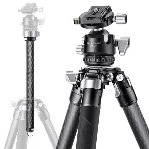 Carbon Fiber Camera Tripod 62 inch/157cm ,Professional 55lbs/25kg Load Capacity with 40mm Metal Ball Head for SLR DSLR Digital Camera/Camcorder, X284C2+BH40
