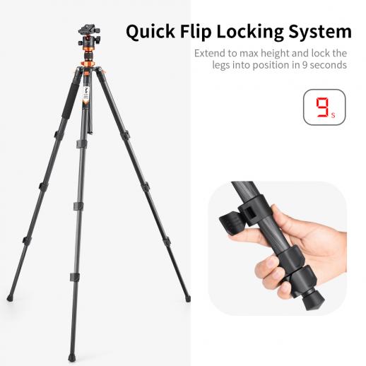 K&F Concept BA225 Lightweight Carbon Fiber Camera Tripod for Canon Nikon  Sony SLR DSLR - KENTFAITH