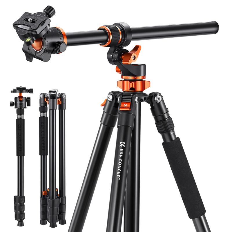 Swapping tripod legs for different heights and stability options.