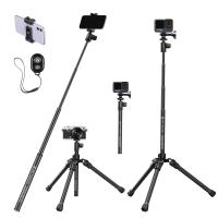 67''/1.7m Eccentric Tube Cellphone Tripod, Lightweight Super Portable Selfie Stick, DSLR Camera Tripod E224A3+BH-18 Black