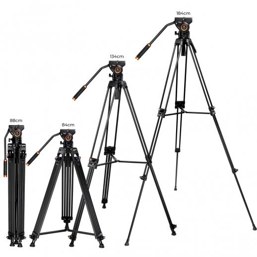 professional video camera on tripod