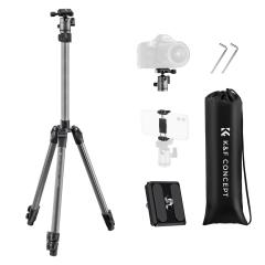 66"/168cm Camera Tripod,Lightweight and Compact Aluminum Super Portable DSLR Tripod,8KG/17.6 lbs Load Capacity CNC Ball Head,Quick Release Plate for Travel and Work F263A4