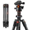 64"/1.6m Carbon Fiber Lightweight Travel Tripod with 36mm Metal Ball Head Load Capacity 8kg/17.6lbs,Quick Release Plate,for DSLR Cameras Indoor Outdoor Use K254C2+BH-36L