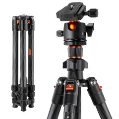 Lightweight Travel Tripod 64"/163cm with 36mm Ball Head Load Capacity 8kg/17.6lbs,Quick Release Plate,for DSLR Cameras Indoor Outdoor Use K254C2+BH-36L