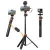 MS04 62''/1.58m Tripod Phone Selfie Stick, Black And Orange With Bluetooth Remote Control + Gopro Adapter