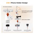 62'' Selfie Stick Tripod, 2-in-1 Extendable White Phone Tripod Stand for Recording, 360°Ball Head Camera Tripod Compatible with DJI Osmo Pocket 4/3 GoPro 13/12 iPhone17 MS08 K&F CONCEPT