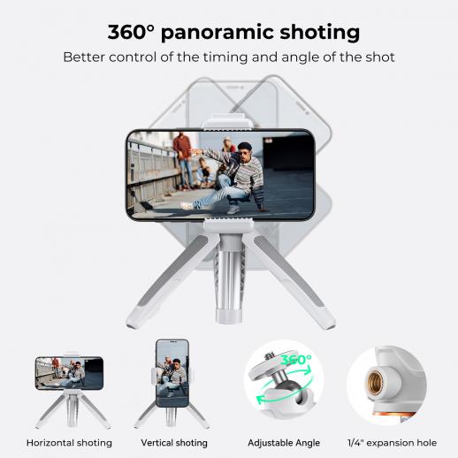 MS02 13.4''/34cm Bluetooth Selfie Stick Desktop Stand Orange Gray