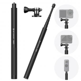 60 inch Invisible Selfie Stick, Extension Pole compatiable with Insta360 Sports Camera, GoPro, DJI Action, 1/4" Extended Monopod Pole with GoPro Adapter