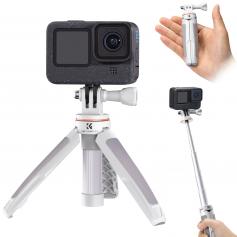 MS03 13''/33cm Smartphone Tripods Selfie Stick Desktop Stand (Small Size) For Gopro, Action, And Insta Orange Gray