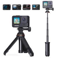 MS03 13''/33cm Action Camera Mounts Selfie Stick Desktop Stand (Small Size) For Gopro, Action, And Insta Black Orange