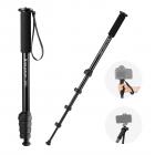K&F Concept 63'' Camera Monopod 5-Section Height Aluminum Monopod With Metal And Rubber Feet 2-in-1 Design,Lightweight & Portable Camera Accessories