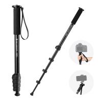 K&F Concept 63'' Camera Monopod 5-Section Height Aluminum Monopod With Metal And Rubber Feet 2-in-1 Design,Lightweight & Portable Camera Accessories