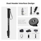 K&F Concept 63'' Camera Monopod 5-Section Height Aluminum Monopod With Metal And Rubber Feet 2-in-1 Design,Lightweight & Portable Camera Accessories