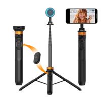 Treppiede magnetico per iPhone da 63'', treppiede per selfie, supporto per cellulare leggero e supporto per fotocamera con telecomando wireless, compatibile con iPhone 15/14/13/12 serie Magsafe Ms19