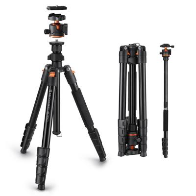192 cm (75") Trépied Appareil Photo en Aluminium, Trépied Caméra Doté de Tête à Rotule sans Huile Inclut Support de Téléphone & Télécommande Bluetooth｜Dimension pliée: 43 cm