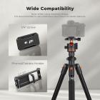 K&F Concept 75.6 inch/192cm Camera Tripod, Heavy Duty DSLR Tripods with 360 Degree Ball Head Load Capacity 8kg/17.6lbs, Detachable Monopod, Cellphone Clip for Smartphone O275A5+BH-36