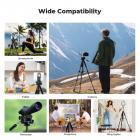 75" Camera Tripod Lightweight Portable Travel Outdoor DSLR Tripods for Camera Phone Video Recording Tripod Stand, Cellphone Clip for Smartphone Live Streaming Vlog (black+dark grey, 75'')