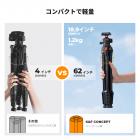 K&F CONCEPT製 63インチ アルミ製トラベル三脚（カメラ、スマートフォンホルダー付き）、非反転式、軽量コンパクト三脚、重量2.6ポンド、最大耐荷重22ポンド、カメラ、一眼レフ、ミラーレスカメラ、スポッティングスコープ、ビデオカメラ、スマートフォンに対応