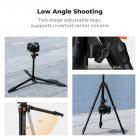 K&F Concept Lightweight Compact Camera Tripod Plastic BH-40 Gimbal, 2-in-1 Rubber Feet + Metal Spikes, with a Phone and Tablet Holder Omni O235A1+BH-40