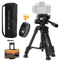K&F Concept Mini Desk Tripod for Camera, 25'' Aluminum Tabletop Cellphone Video Tripods with Remote Control, Portable Travel Tripod for DSLR Cameras Camcorder Phone Projector Spotting Scope S233A0