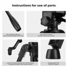 Mini tripé de mesa K&F Concept para câmera, tripé de mesa de alumínio de 25'' para celular, vídeo e controle remoto, tripé portátil de viagem para câmeras DSLR, filmadoras, projetores e lunetas S233A0