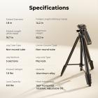Lightweight Camera Tripod for Phone, 16.7"(42.5cm) Folded with Quick Release Plate, Phone Holder & Strap, Max 62.2"(158cm) Height, 3kg Load, Camera Stand for Photography & DSLR/iPhone K&F CONCEPT